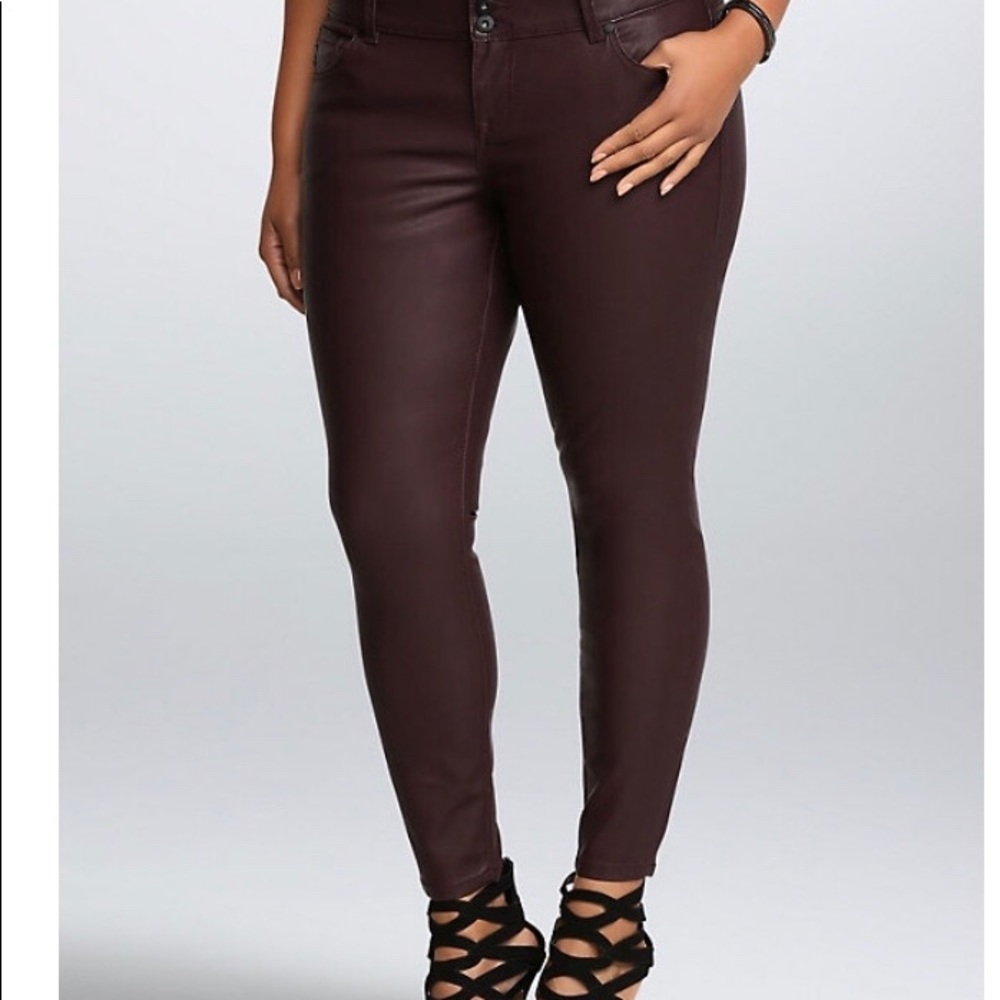 Torrid Premium Oxblood Faux Leather Jeggings